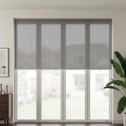Udendørs rulleskærm 90% UV blok Lysegrå 350 x 140 cm HDPE