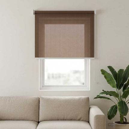 Udendørs rulleskærm 90% UV blok Gråbrun 100 x 140 cm HDPE