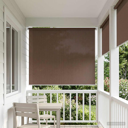 Udendørs rulleskærm 90% UV blok Gråbrun 240 x 140 cm HDPE