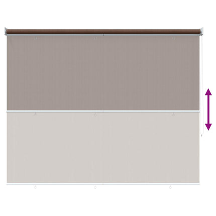 Udendørs rulleskærm 90% UV blok Gråbrun 220 x 230 cm HDPE