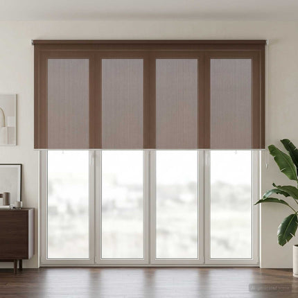 Udendørs rulleskærm 90% UV blok Gråbrun 350 x 230 cm HDPE