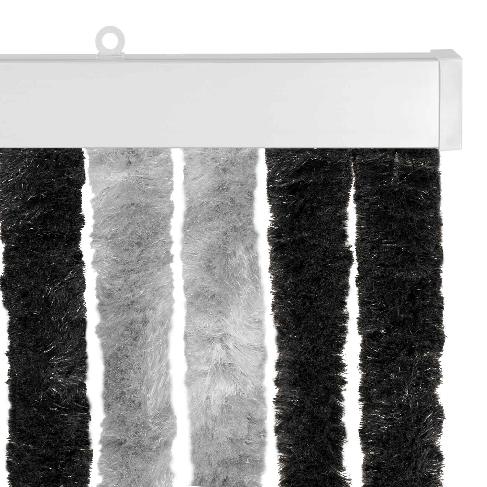 Insektgardin i chenille Grå og sort 100 x 230 cm 100% PP