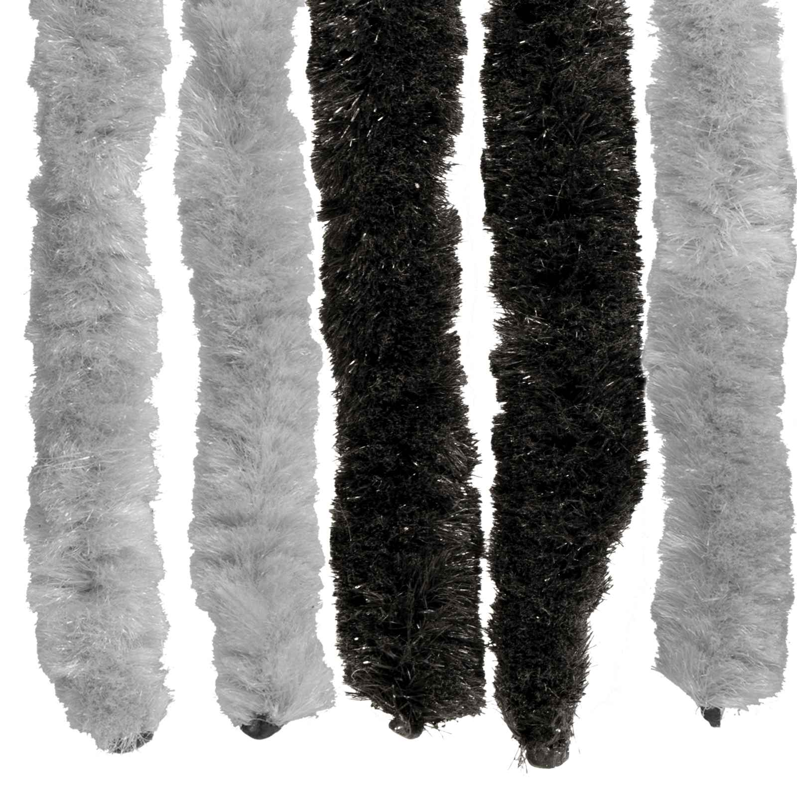 Insektgardin i chenille Grå og sort 100 x 230 cm 100% PP