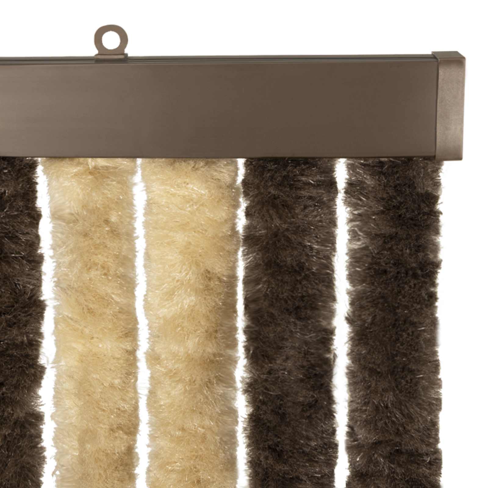 Insektgardin i chenille Mørkebrun og Beige 100 x 220 cm 100% PP