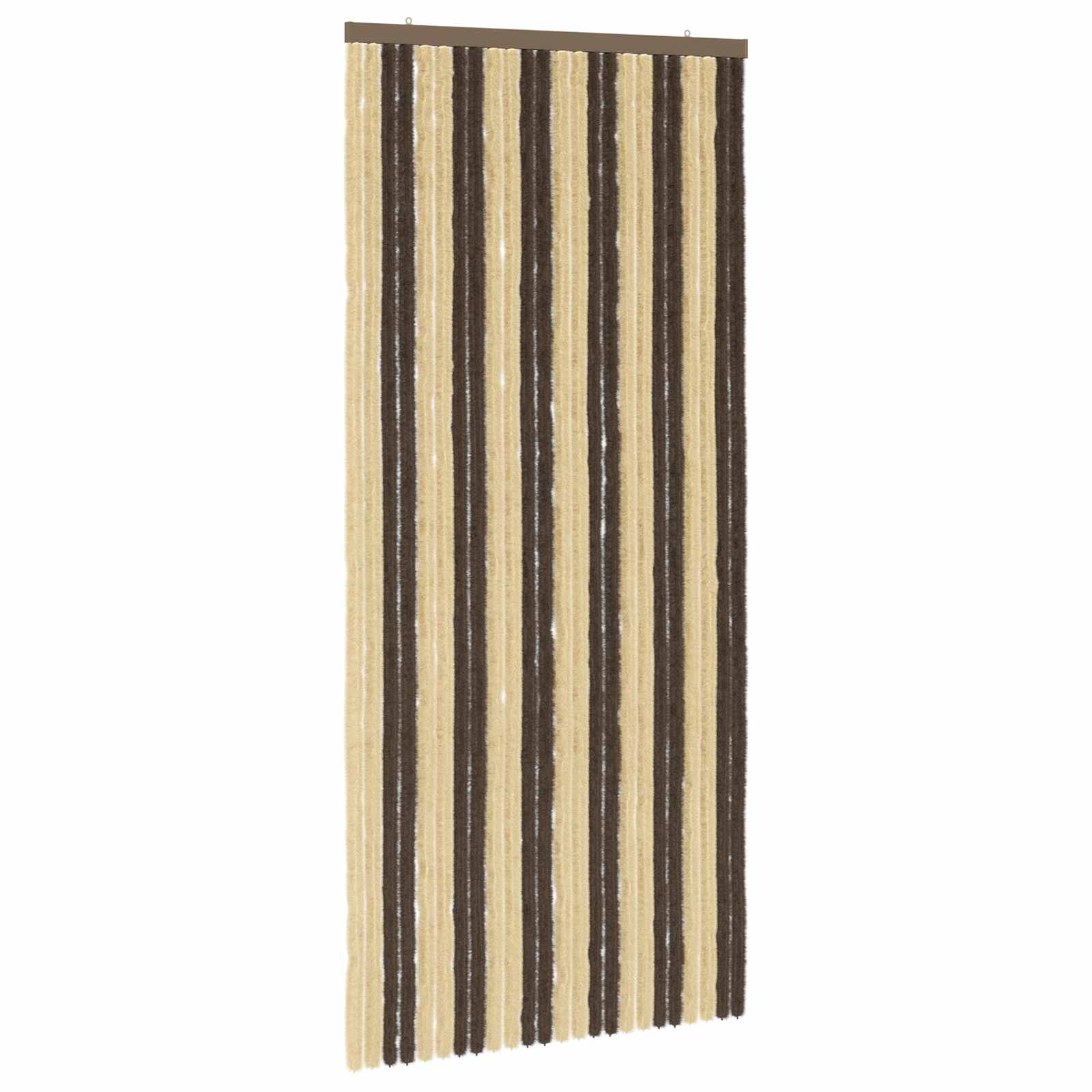 Insektgardin i chenille Mørkebrun og Beige 100 x 220 cm 100% PP