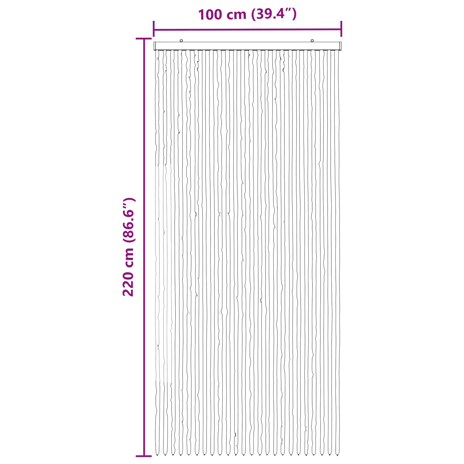 Insektgardin i chenille Mørkebrun og Beige 100 x 220 cm 100% PP