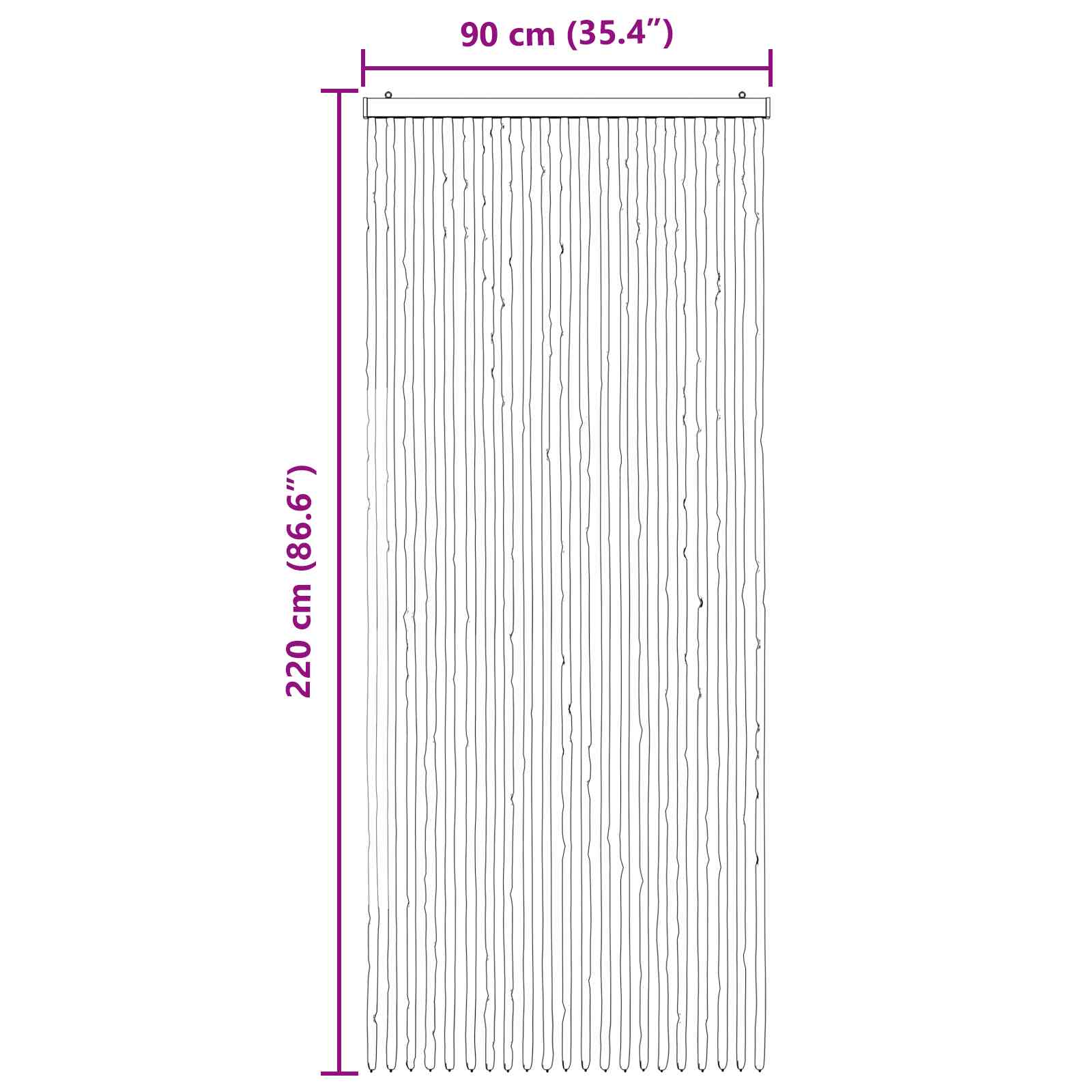 Insektgardin i chenille Brun og Beige 90 x 220 cm 100% PP