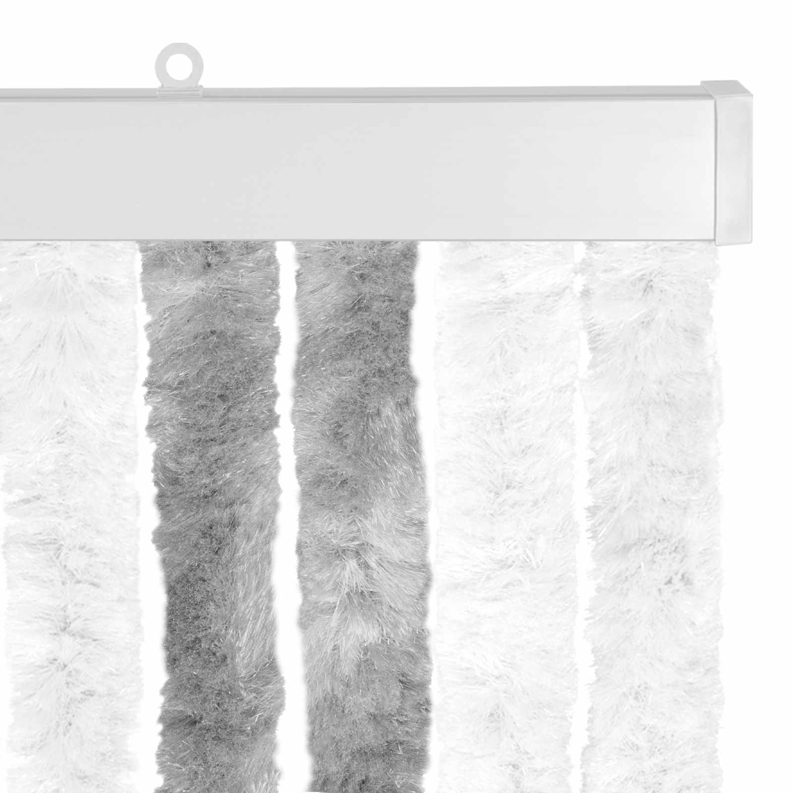 Insektgardin i chenille Grå og Hvid 90 x 200 cm 100% PP