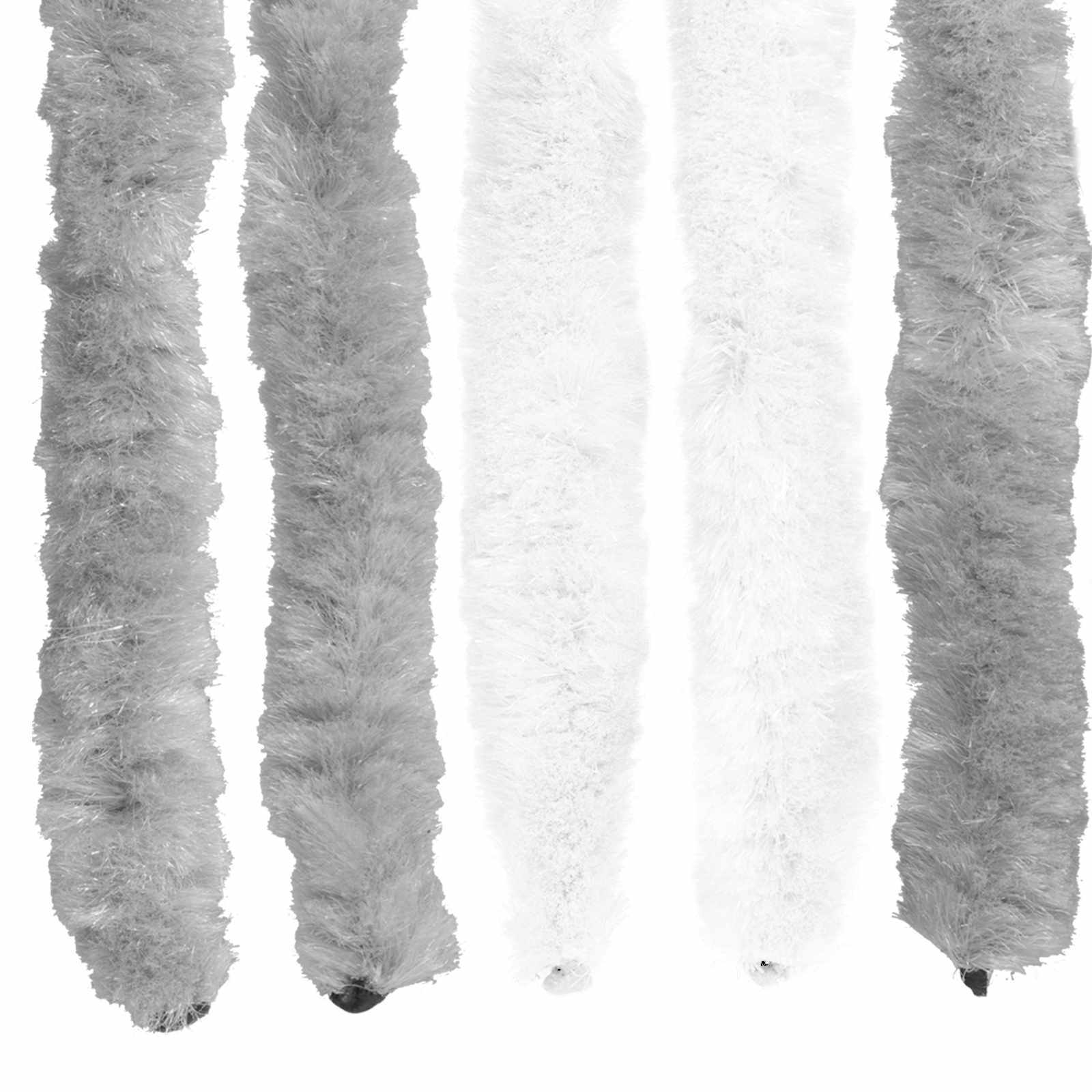 Insektgardin i chenille Grå og Hvid 90 x 200 cm 100% PP