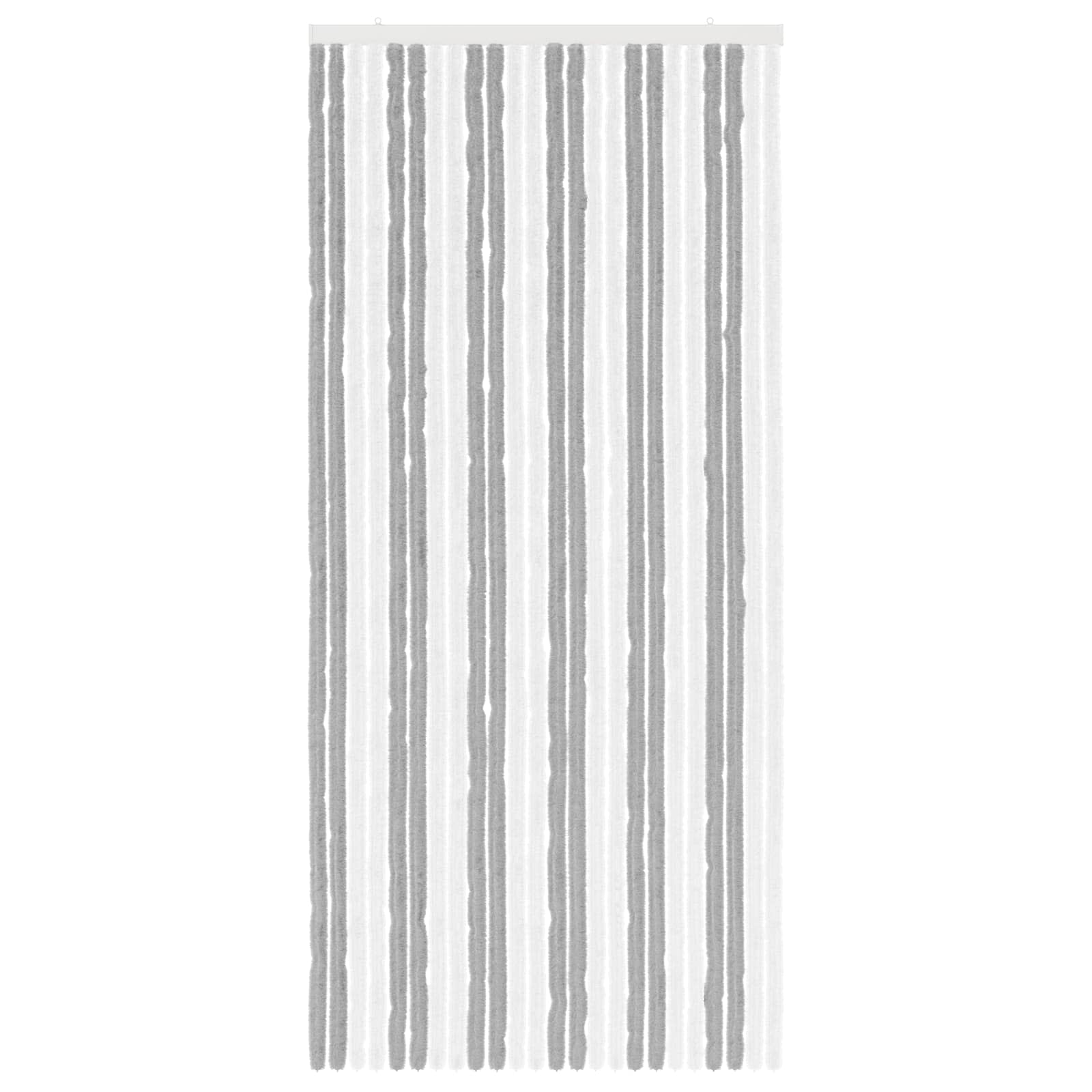Insektgardin i chenille Grå og Hvid 100 x 220 cm 100% PP