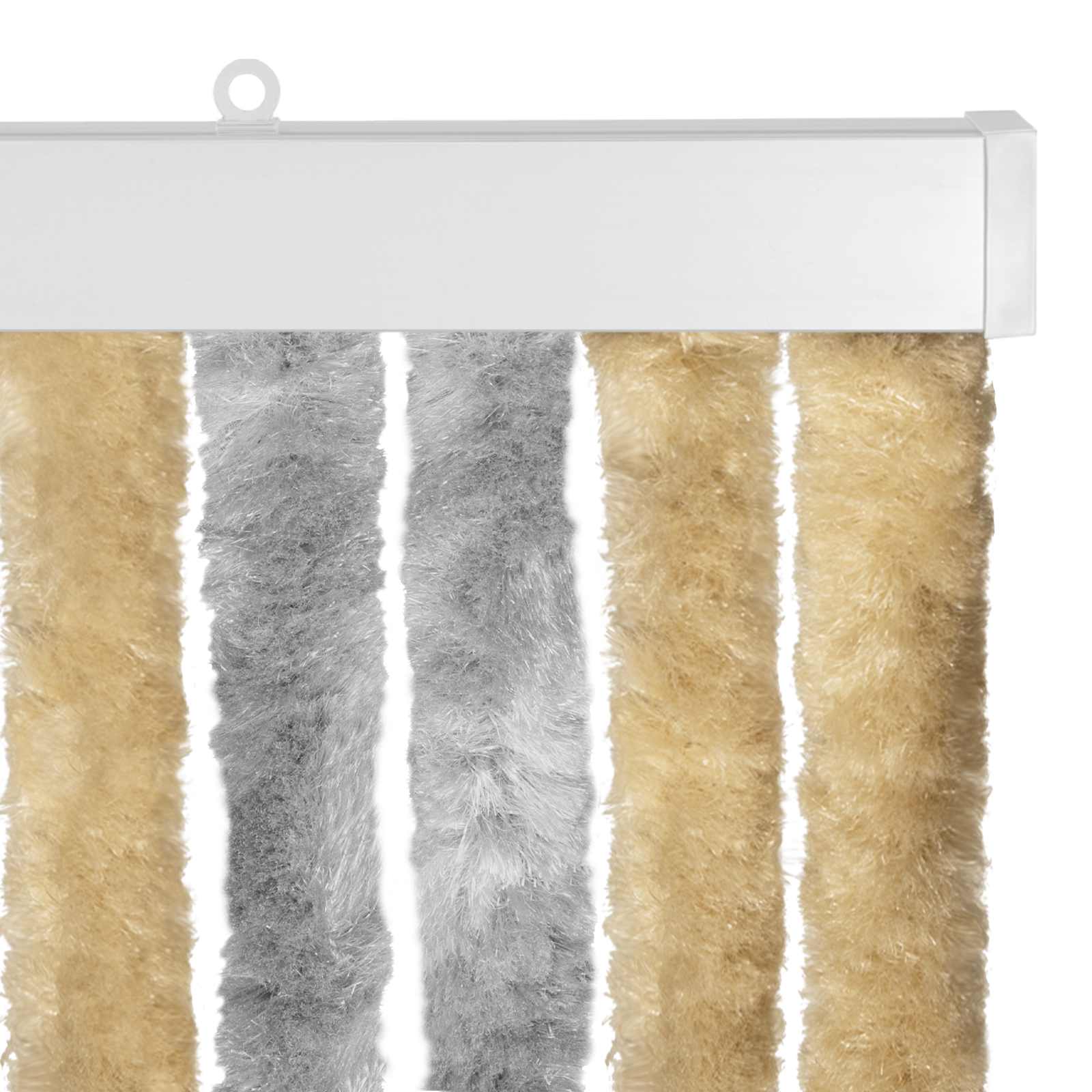 Insektgardin i chenille Grå og beige 118 x 220 cm 100% PP