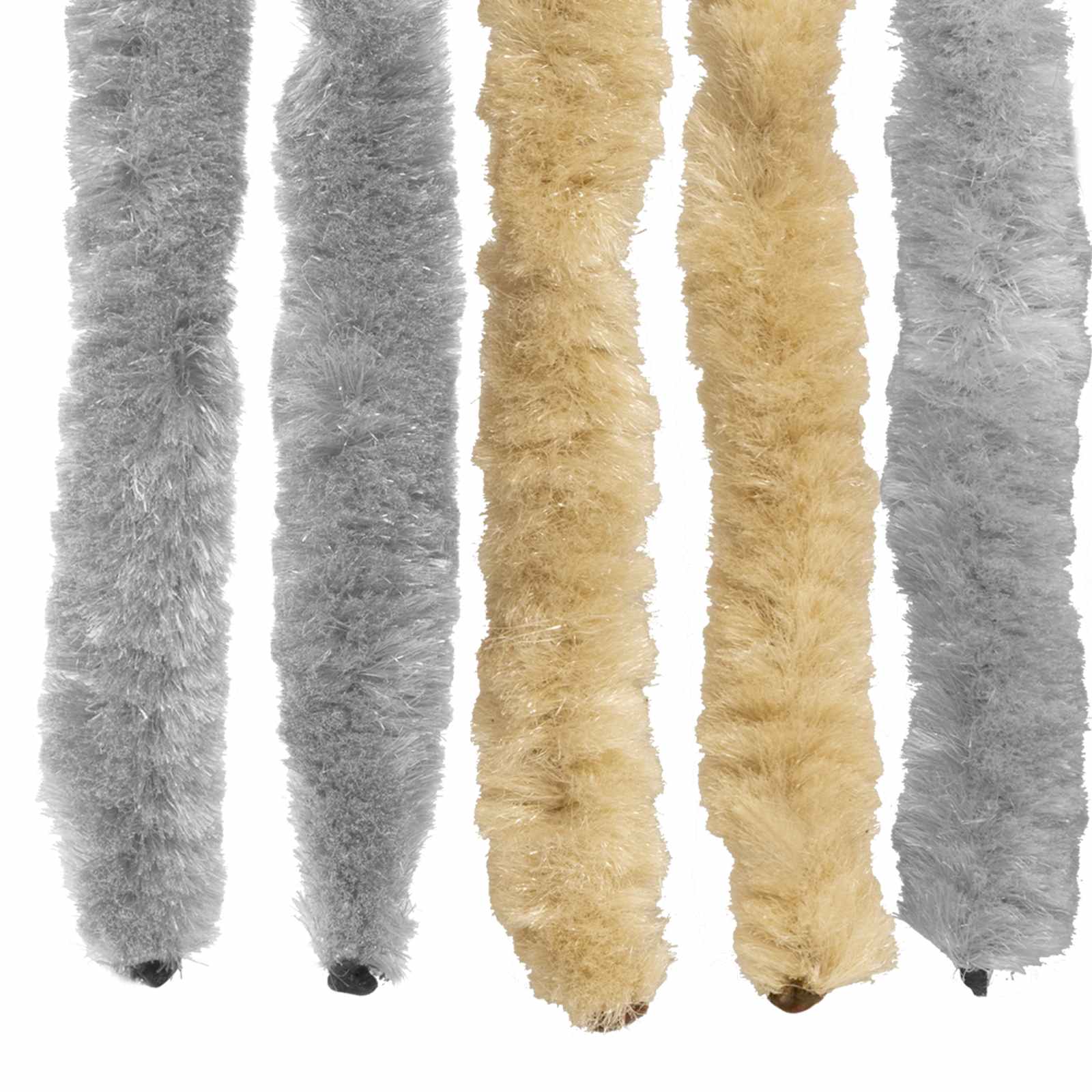 Insektgardin i chenille Grå og beige 118 x 220 cm 100% PP