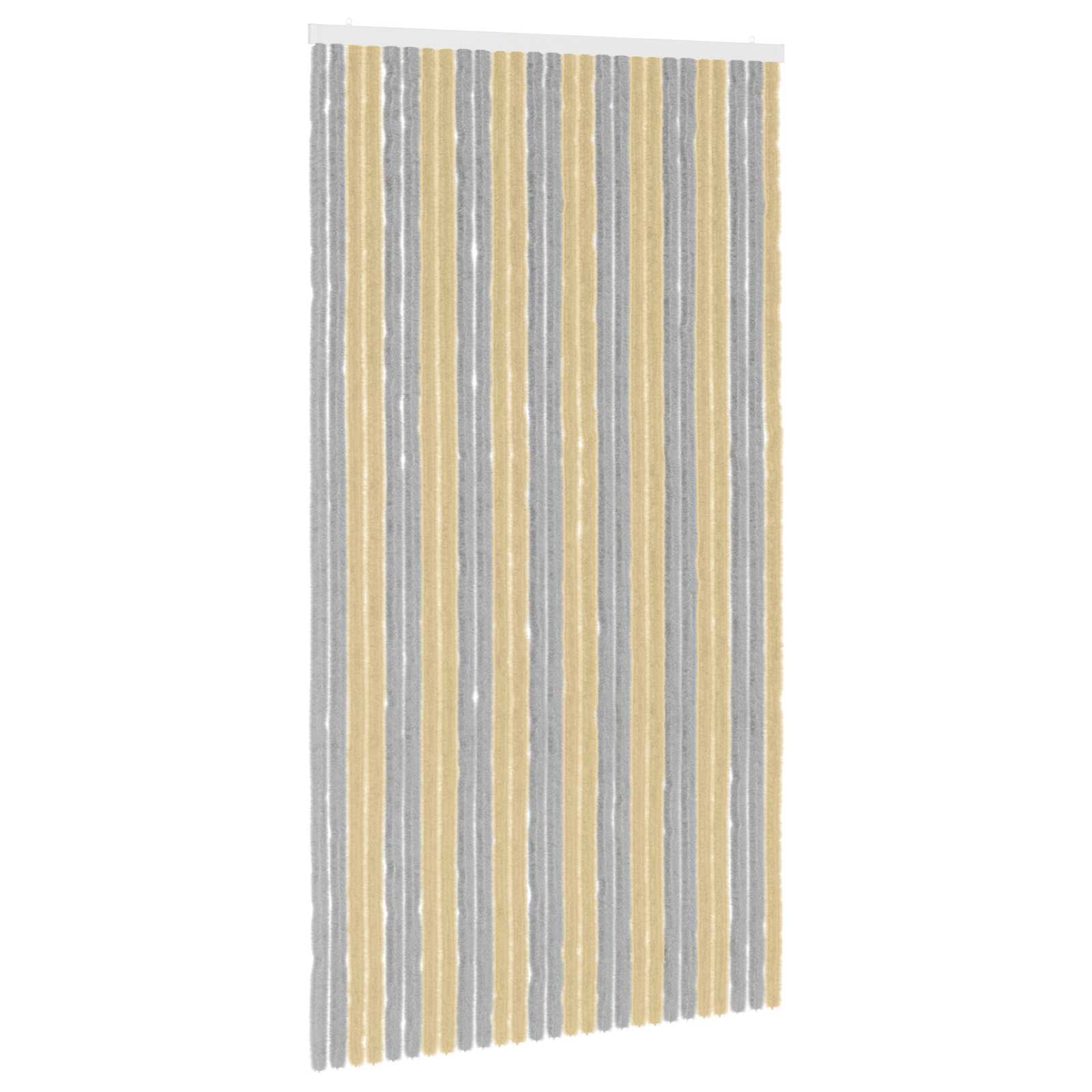 Insektgardin i chenille Grå og beige 118 x 220 cm 100% PP