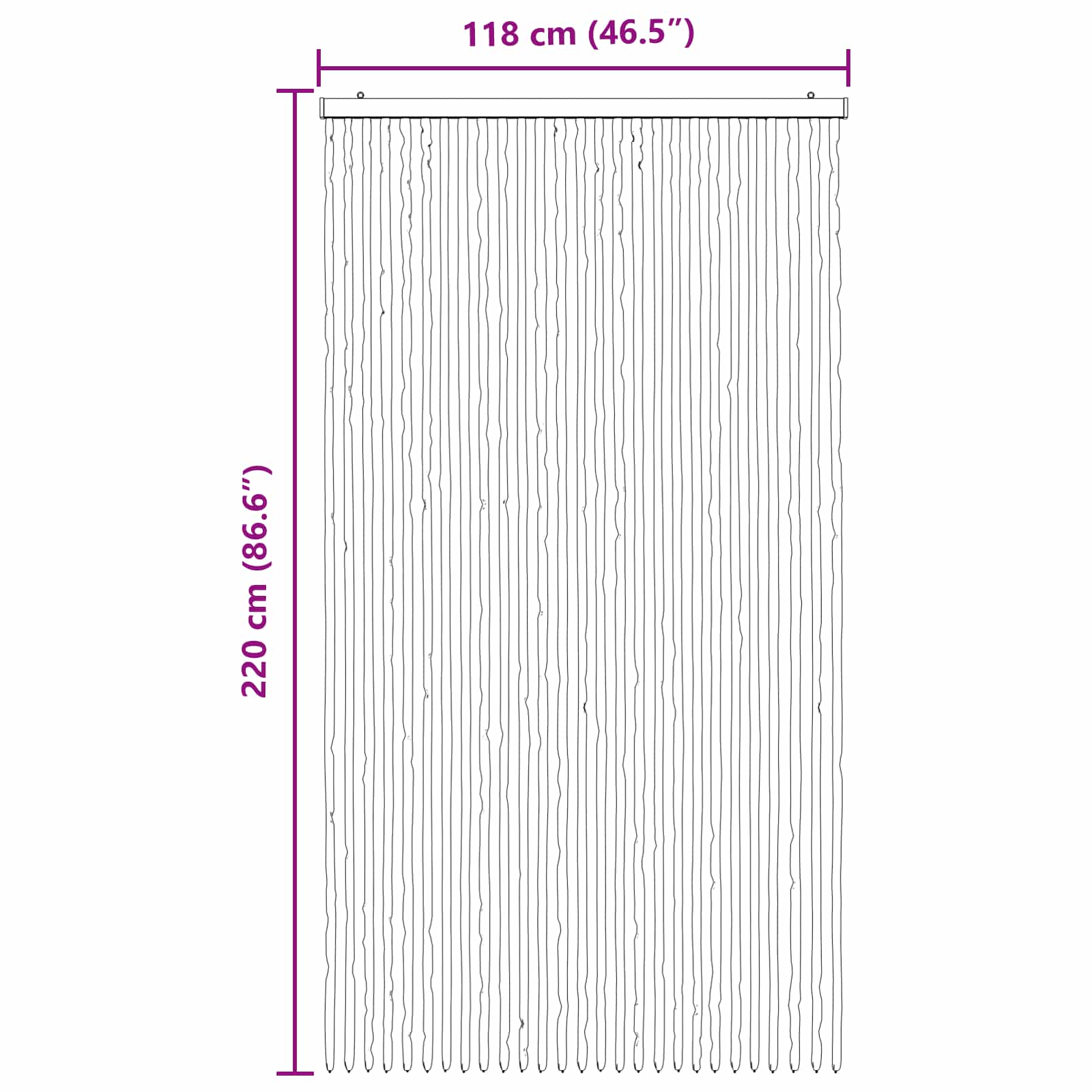 Insektgardin i chenille Grå og beige 118 x 220 cm 100% PP