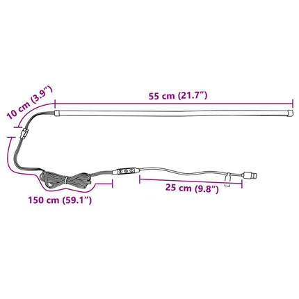 LED Strip 55 cm Flerfarvet PVC