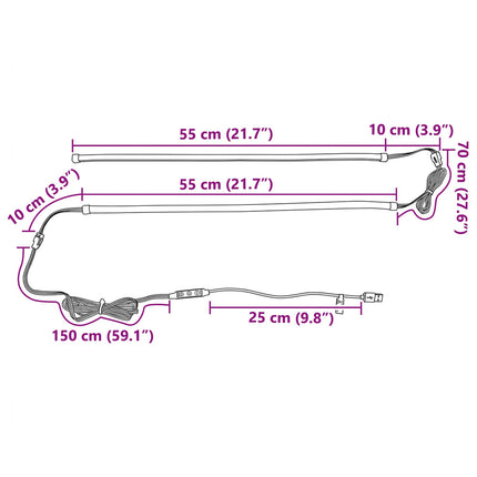 LED Strip 110 cm Flerfarvet PVC