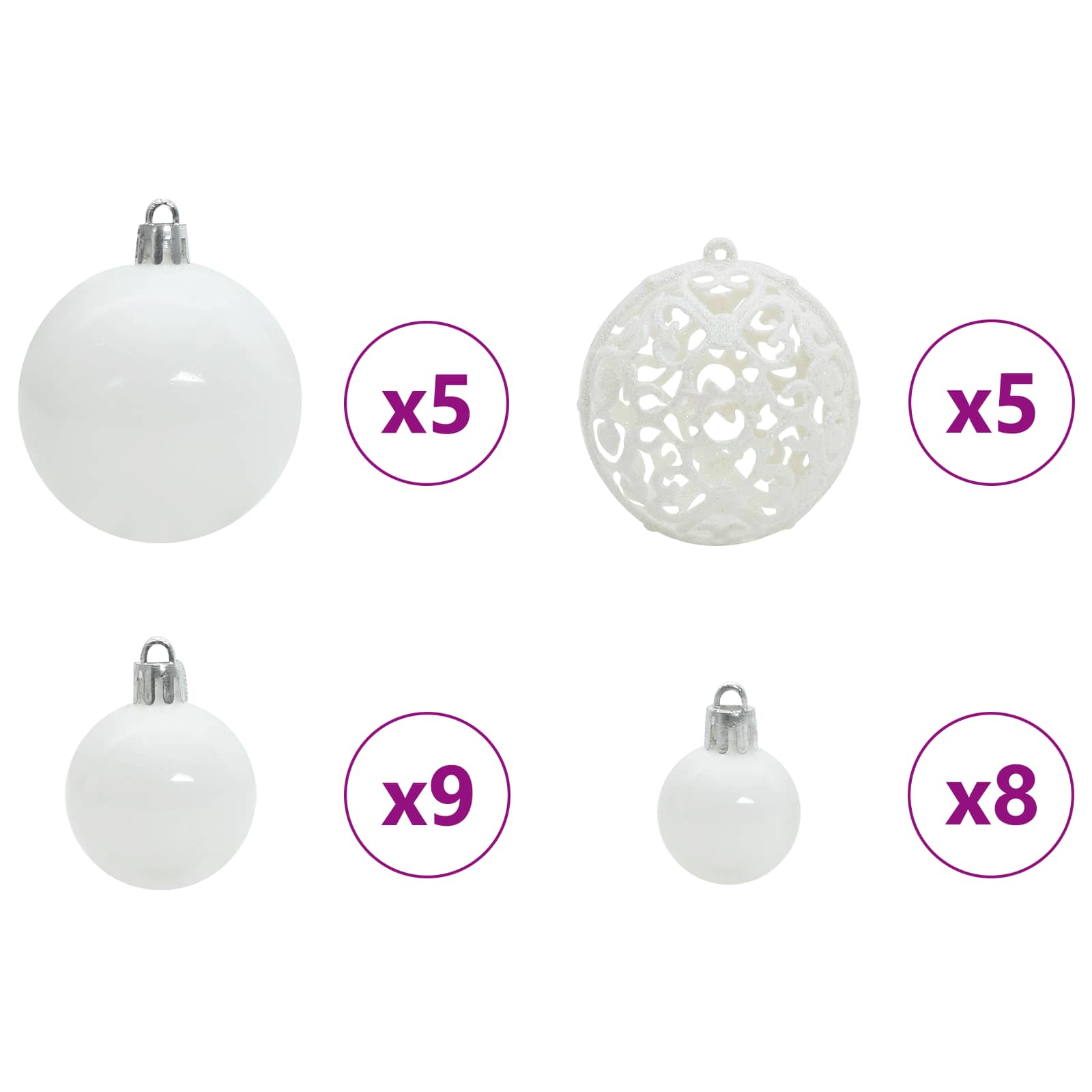 Kunstigt Hinged Juletræ med 150 LED'er Hvid 120 cm PVC og Stål