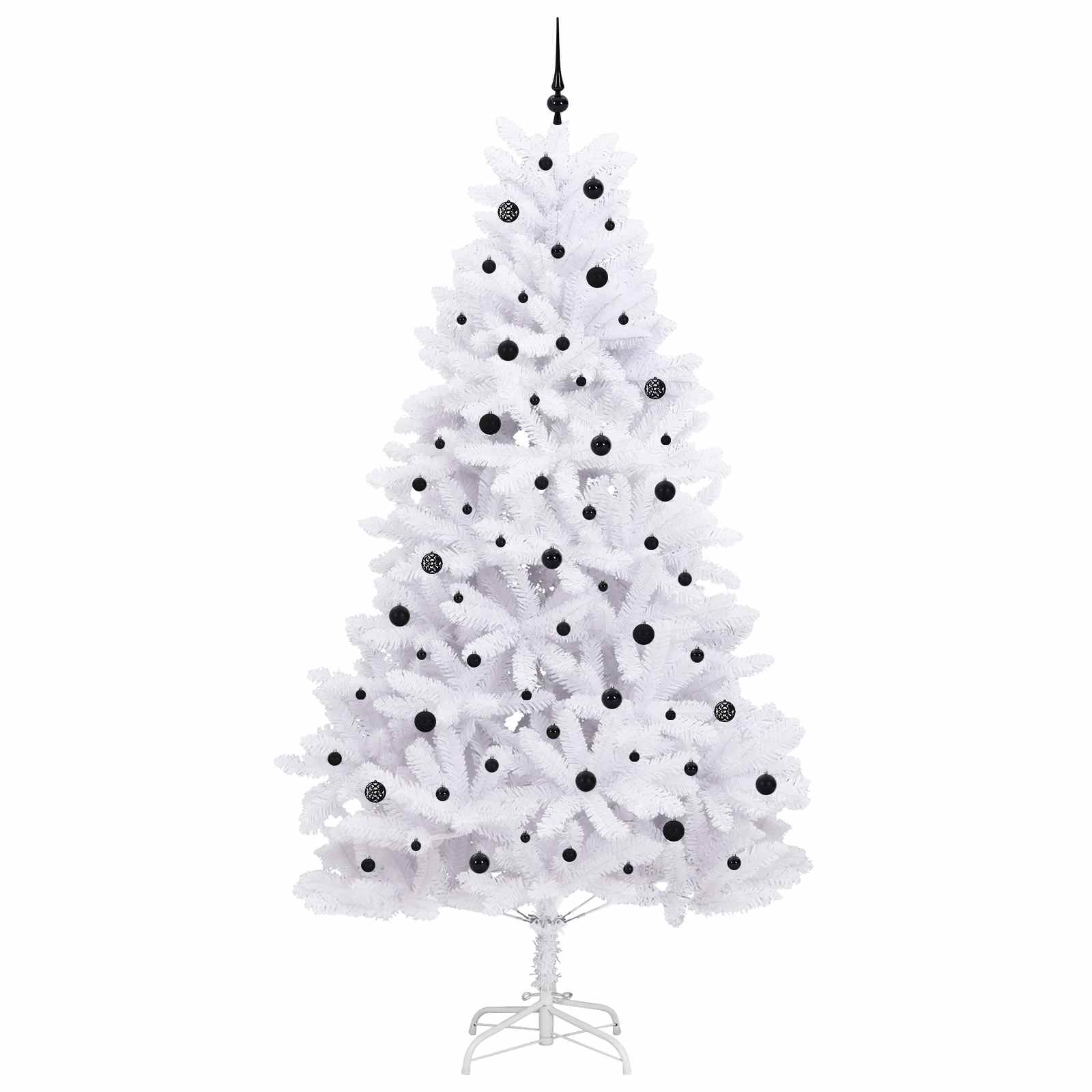 Kunstigt Hinged Juletræ med 300 LED'er Hvid 270 cm PVC og Stål