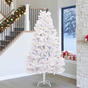 Kunstigt Hinged Juletræ med 300 LED'er Hvid 270 cm PVC og Stål