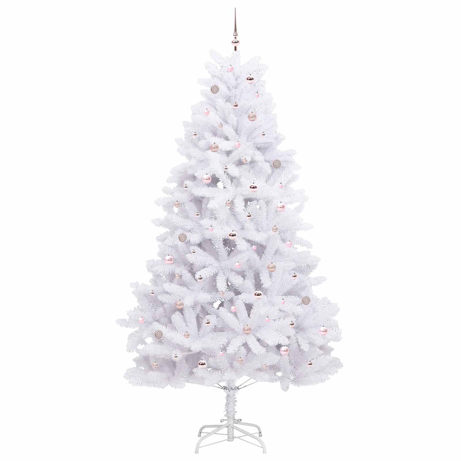 Kunstigt Hinged Juletræ med 300 LED'er Hvid 270 cm PVC og Stål