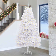 Kunstigt Hinged Juletræ med 300 LED'er Hvid 270 cm PVC og Stål