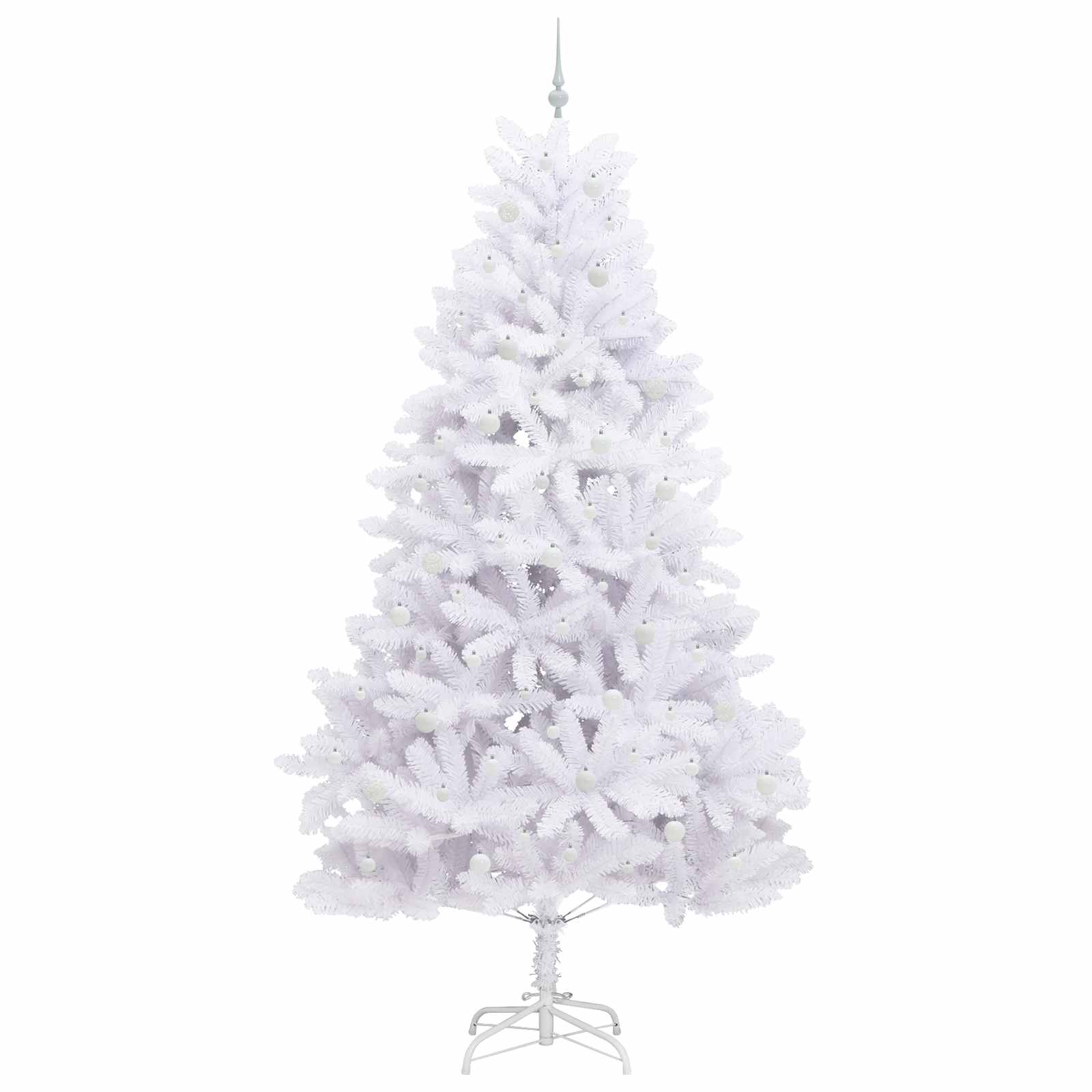 Kunstigt Hinged Juletræ med 300 LED'er Hvid 270 cm PVC og Stål