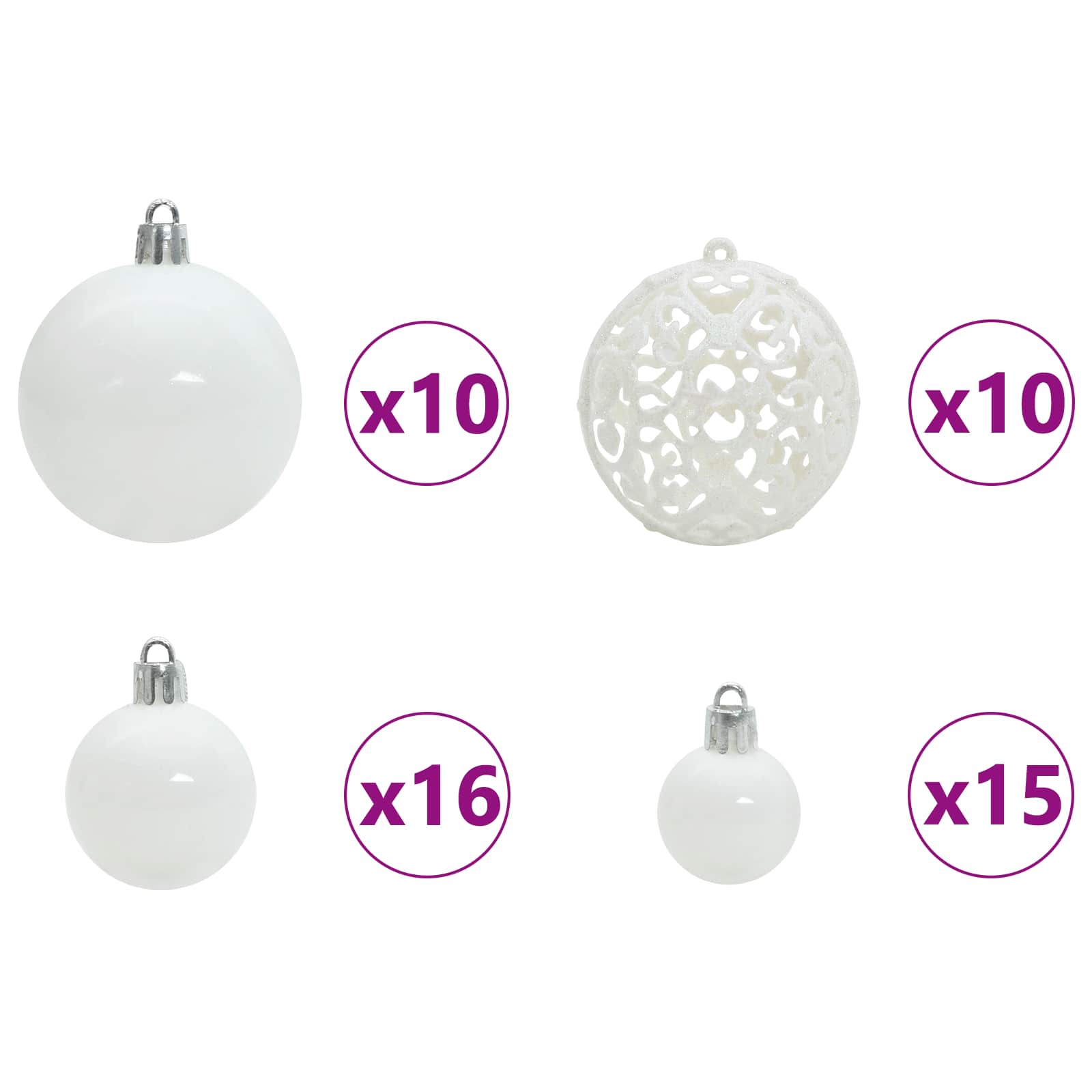 Kunstigt Hinged Juletræ med 300 LED'er Hvid 270 cm PVC og Stål