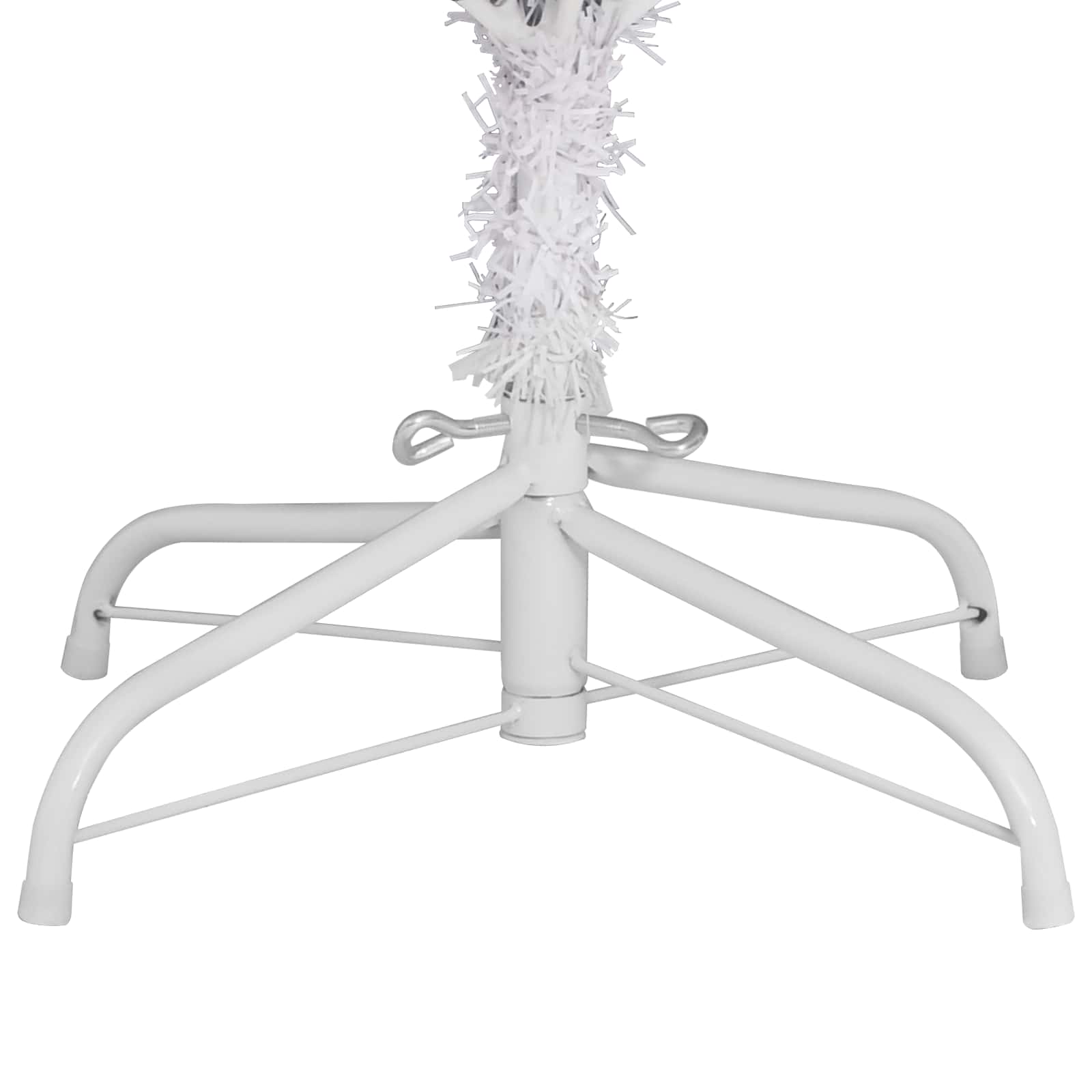 Kunstigt Hinged Juletræ med 300 LED'er Hvid 270 cm PVC og Stål