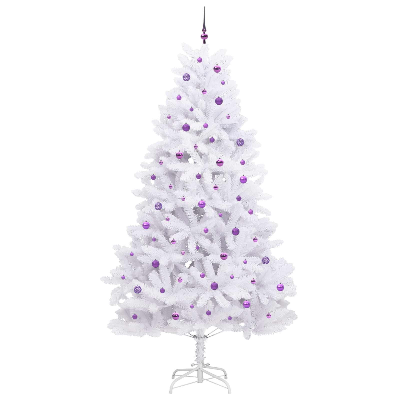 Kunstigt Hinged Juletræ med 300 LED'er Hvid 270 cm PVC og Stål