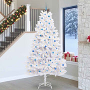 Kunstigt Hinged Juletræ med 300 LED'er Hvid 270 cm PVC og Stål