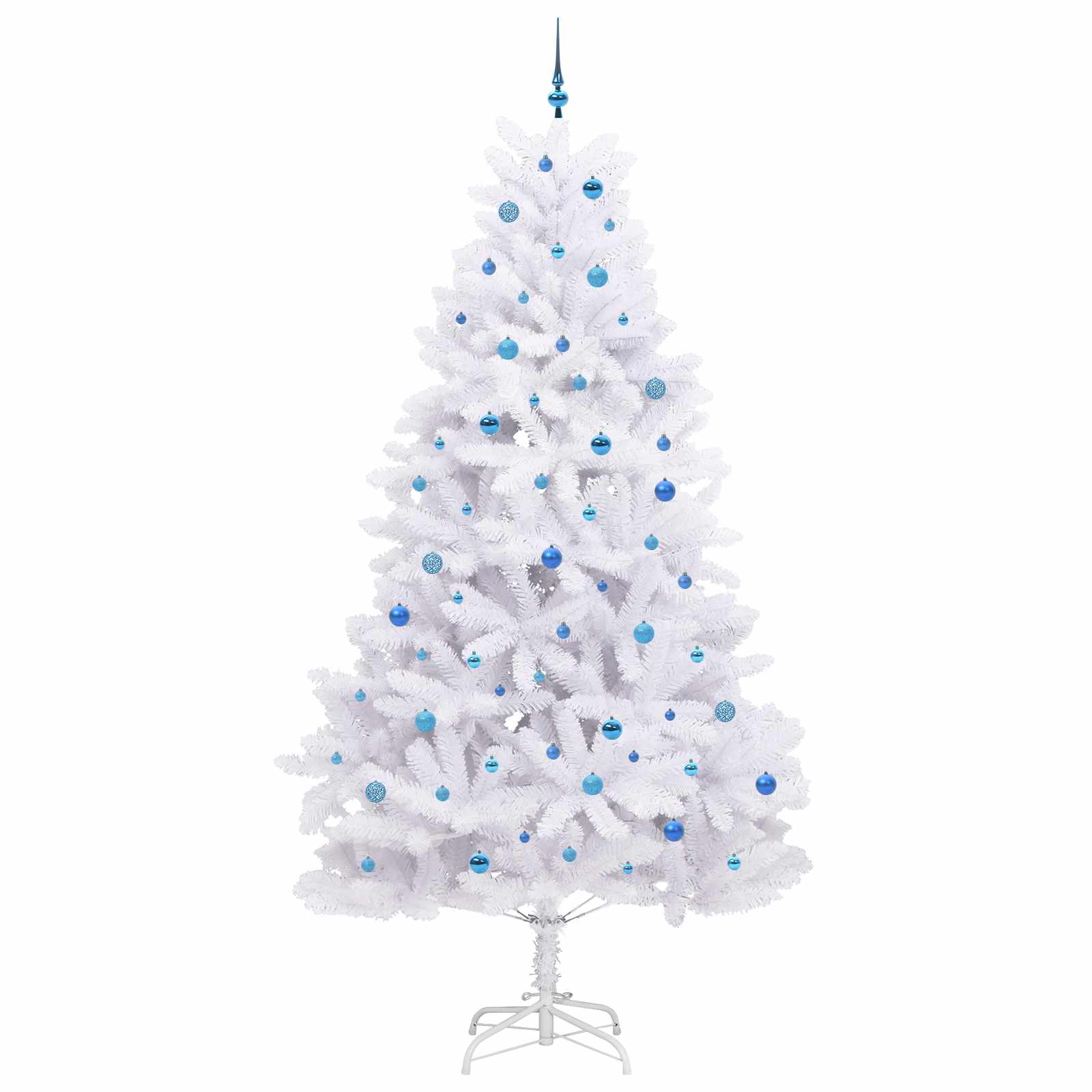 Kunstigt Hinged Juletræ med 300 LED'er Hvid 270 cm PVC og Stål