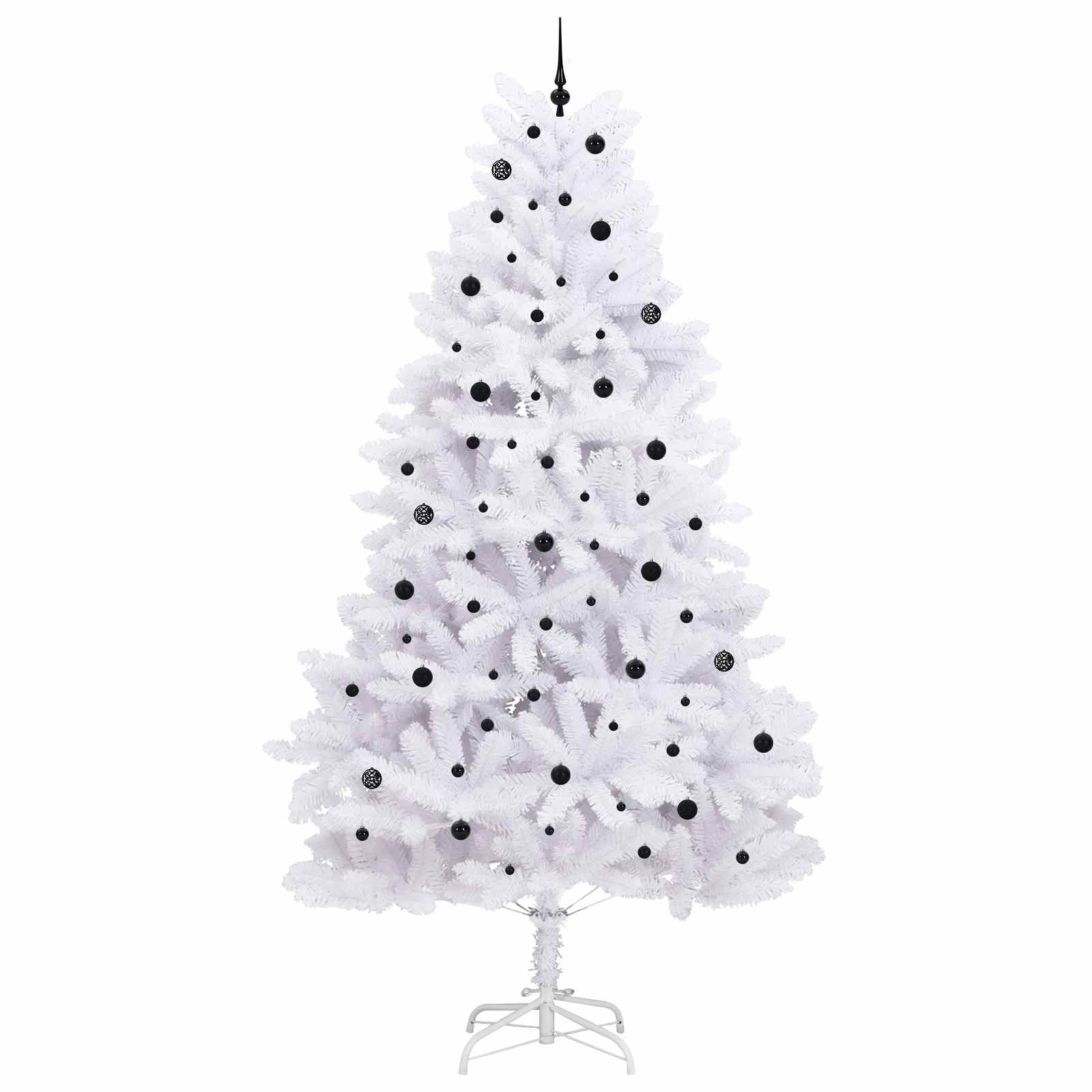 Kunstigt Hinged Juletræ med 300 LED'er Hvid 300 cm PVC og Stål