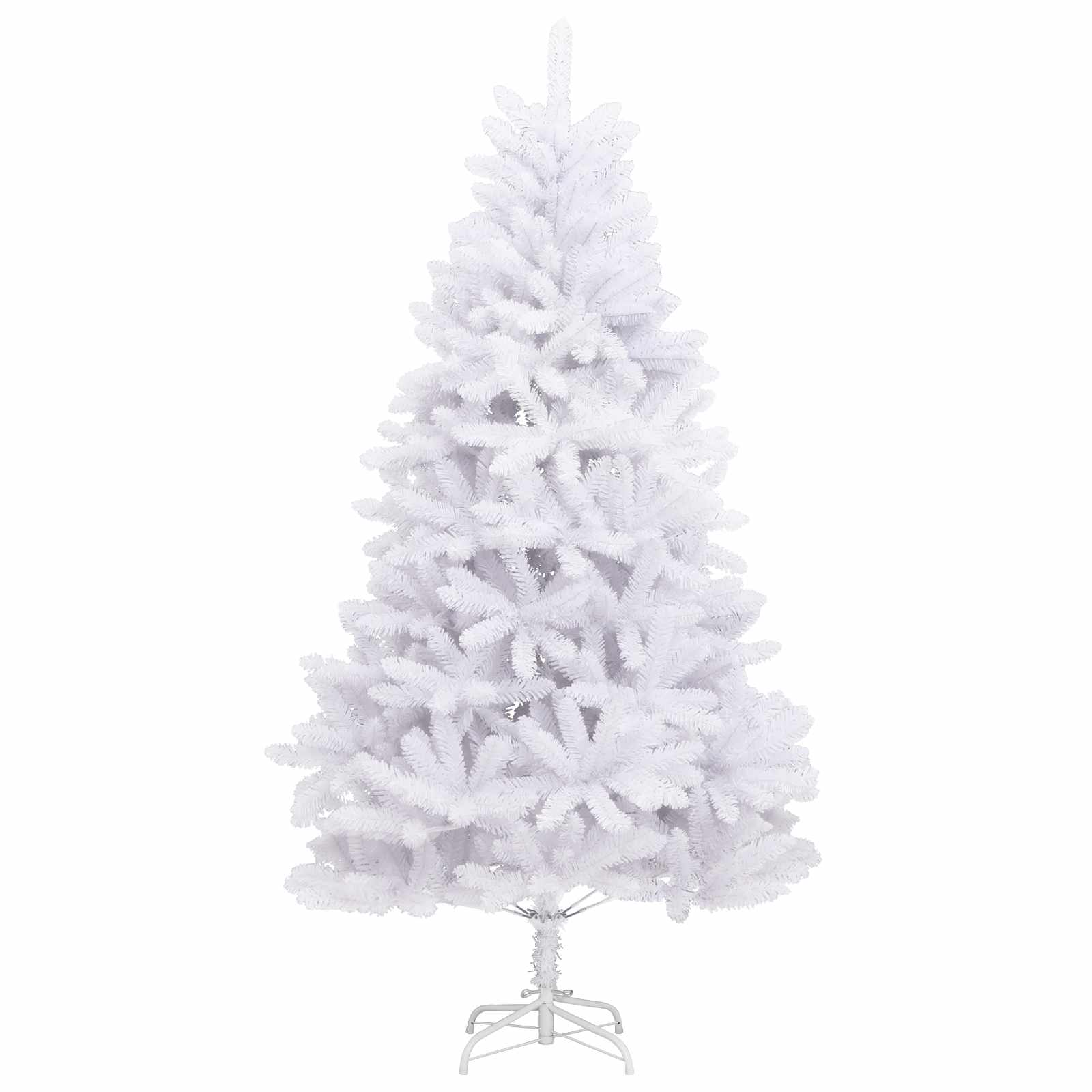Kunstigt Hinged Juletræ med 300 LED'er Hvid 300 cm PVC og Stål