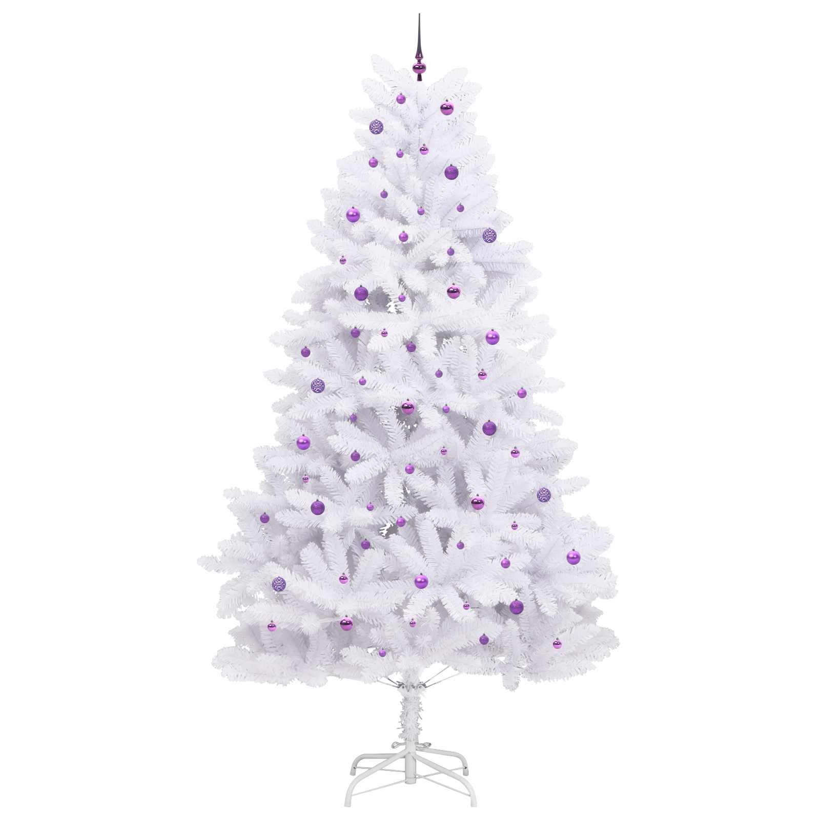 Kunstigt Hinged Juletræ med 300 LED'er Hvid 300 cm PVC og Stål