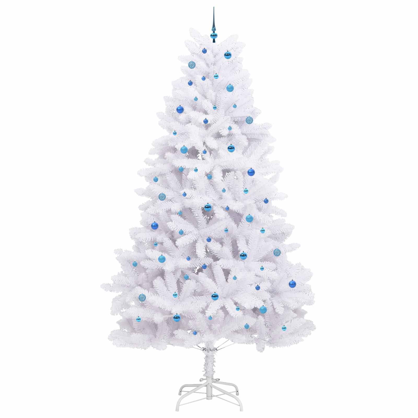 Kunstigt Hinged Juletræ med 300 LED'er Hvid 300 cm PVC og Stål