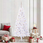 Kunstigt juletræ med 300 LED'er Hvid 210 cm PVC og Stål