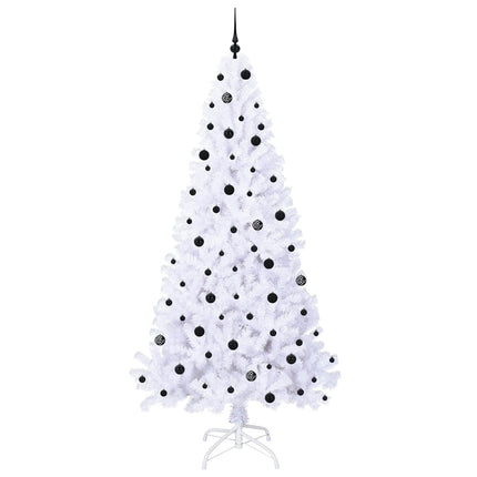 Kunstigt juletræ med 300 LED'er Hvid 240 cm PVC og Stål