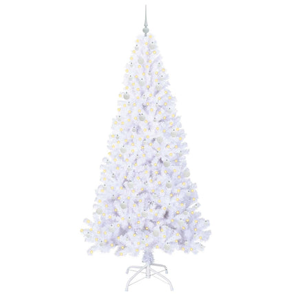 Kunstigt juletræ med 300 LED'er Hvid 240 cm PVC og Stål