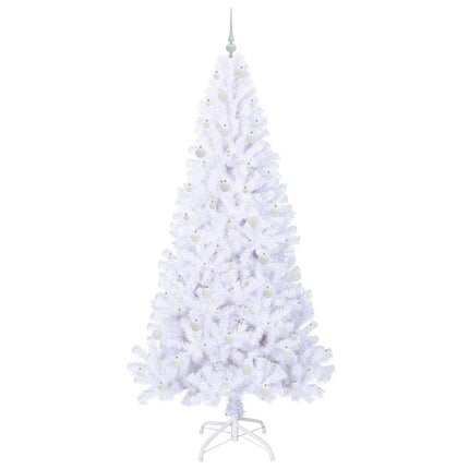 Kunstigt juletræ med 300 LED'er Hvid 240 cm PVC og Stål