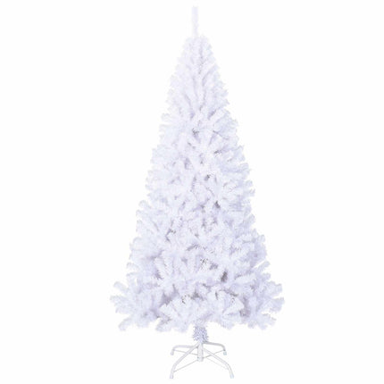 Kunstigt juletræ med 300 LED'er Hvid 240 cm PVC og Stål