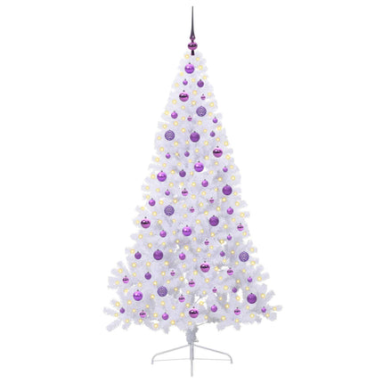 Kunstigt juletræ med 300 LED'er Hvid 180 cm PVC og Stål