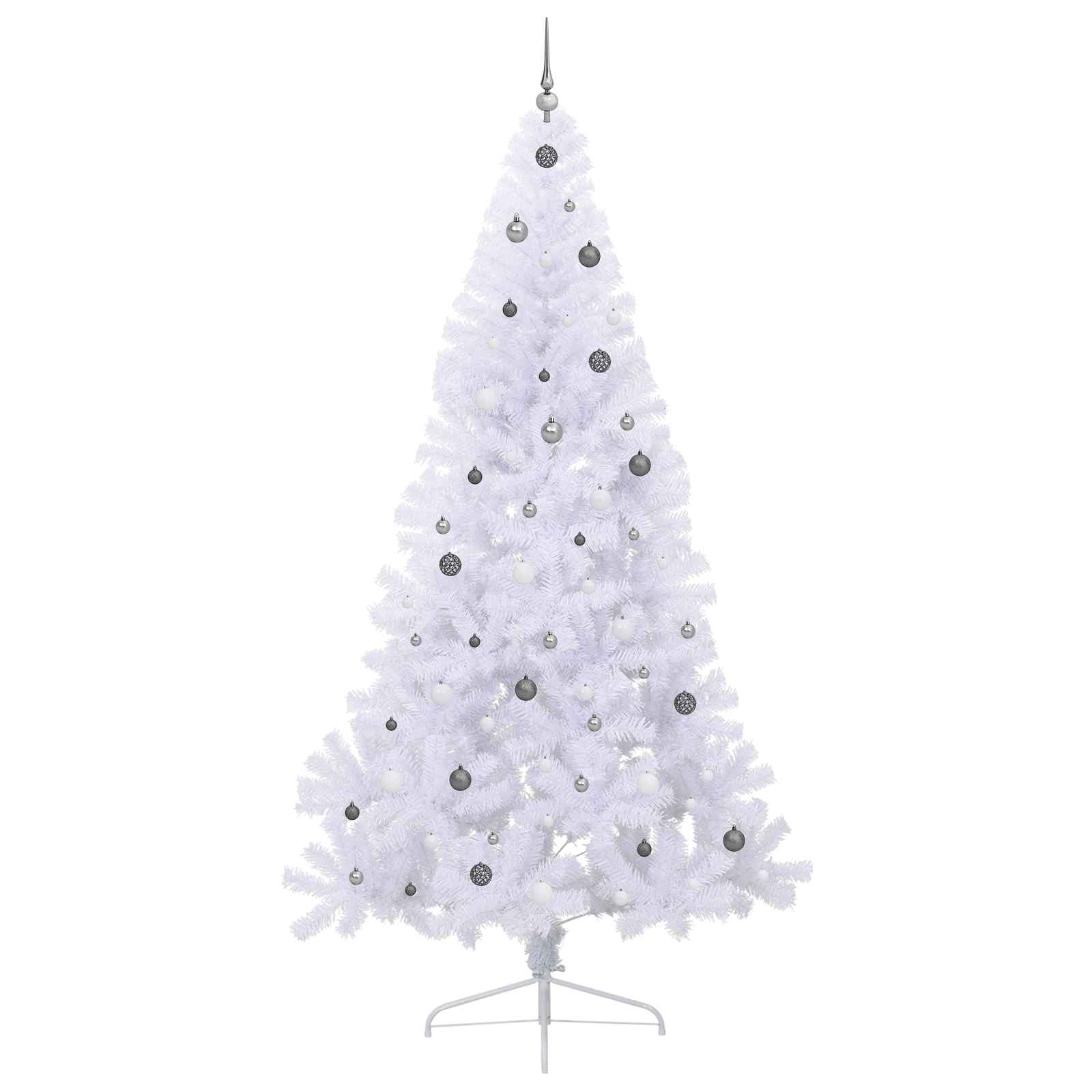 Kunstigt juletræ med 300 LED'er Hvid 240 cm PVC og Stål