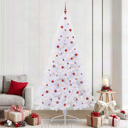 Kunstigt juletræ med 300 LED'er Hvid 240 cm PVC og Stål
