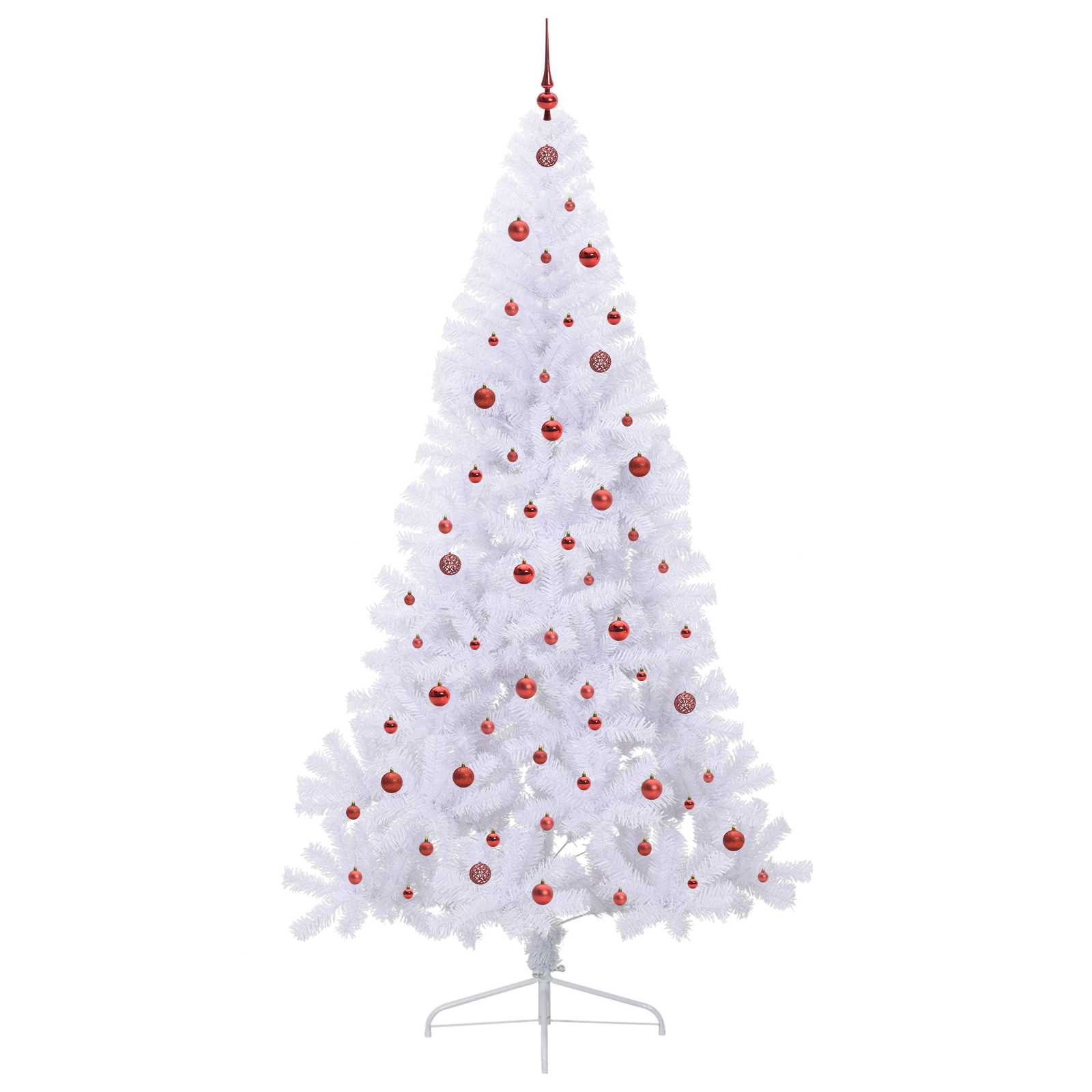 Kunstigt juletræ med 300 LED'er Hvid 240 cm PVC og Stål