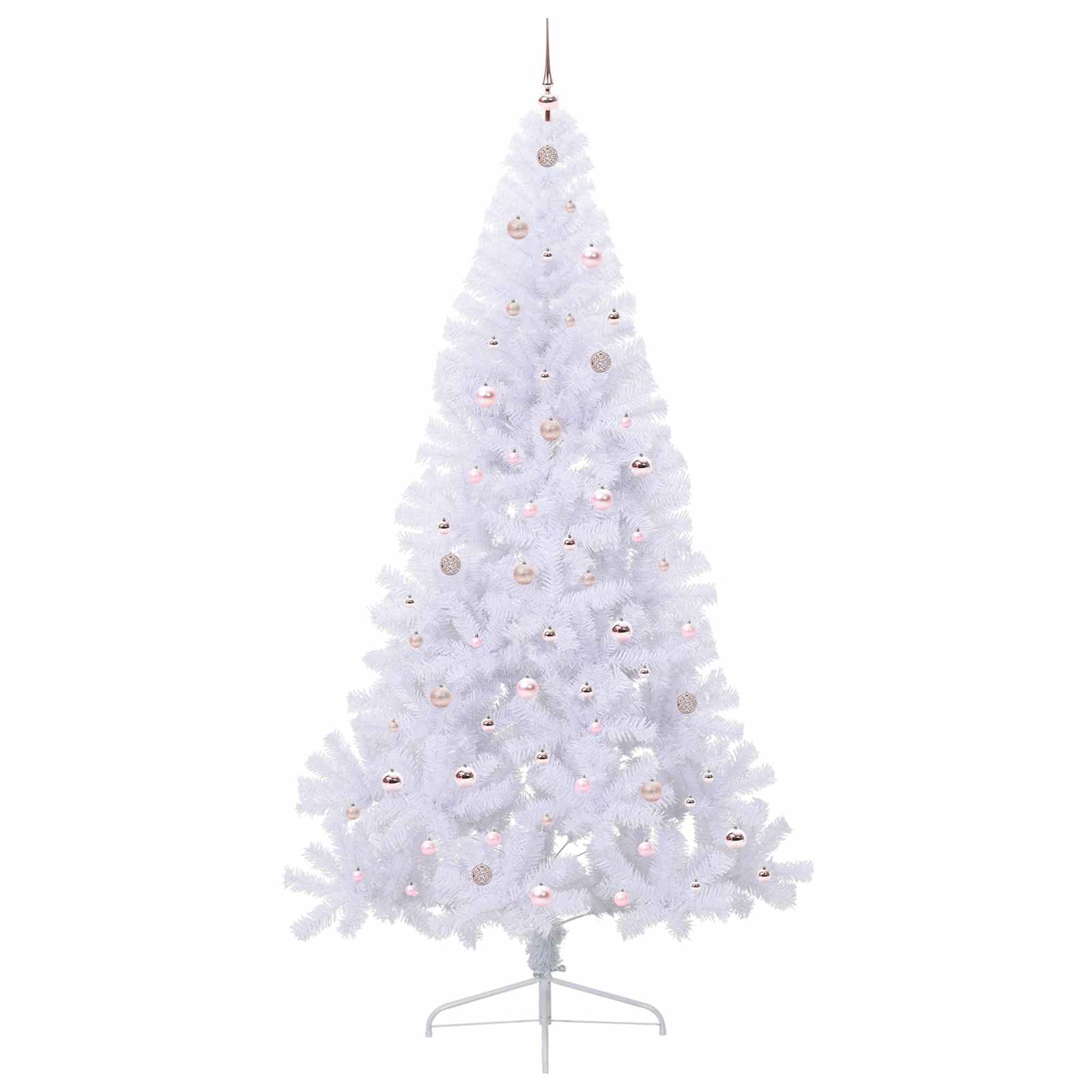 Kunstigt juletræ med 300 LED'er Hvid 240 cm PVC og Stål