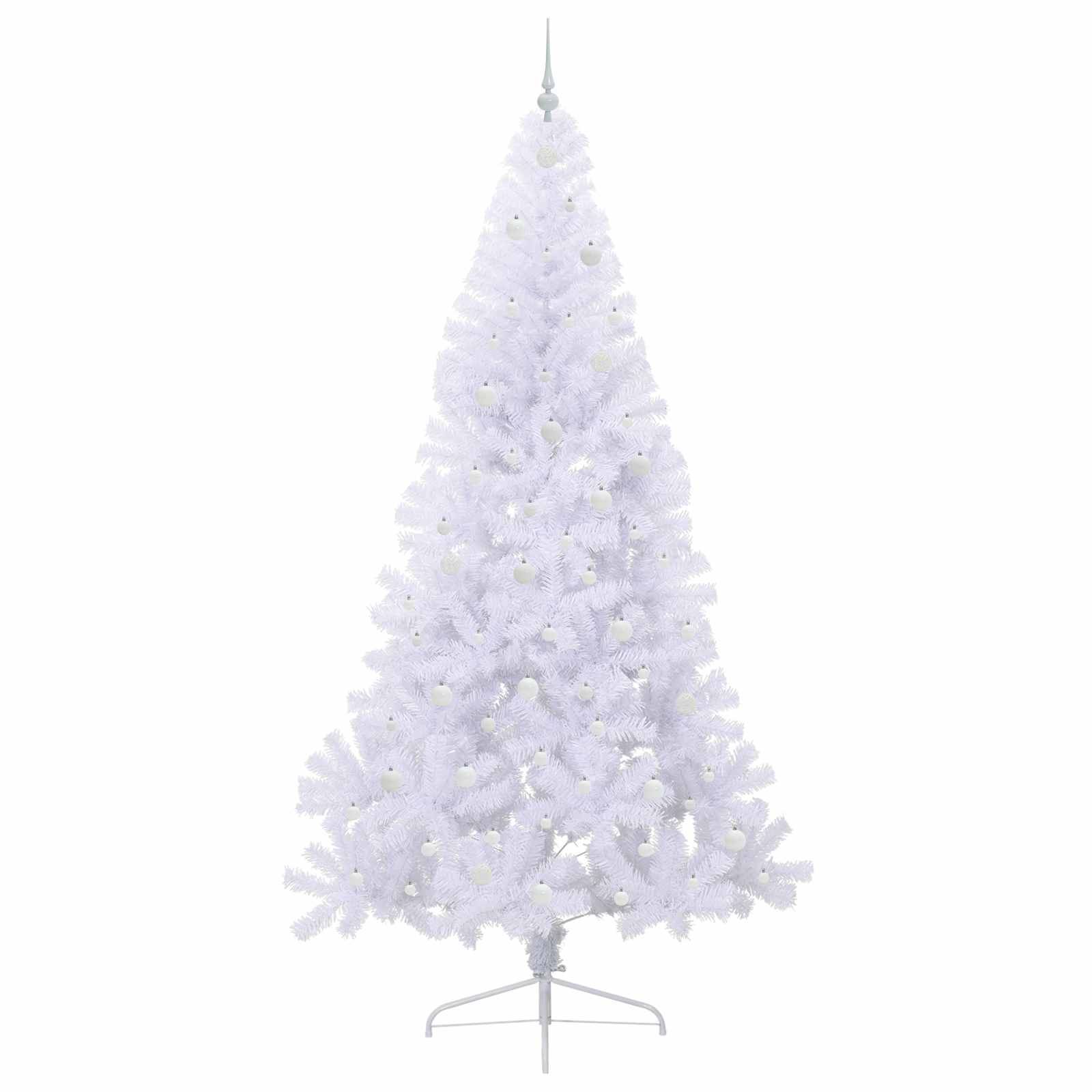 Kunstigt juletræ med 300 LED'er Hvid 240 cm PVC og Stål