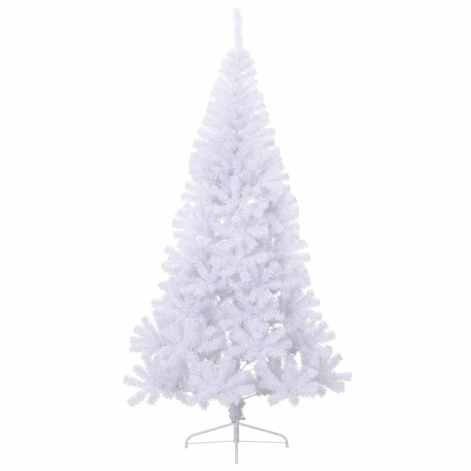 Kunstigt juletræ med 300 LED'er Hvid 240 cm PVC og Stål