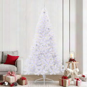 Kunstigt juletræ med 300 LED'er Hvid 240 cm PVC og Stål