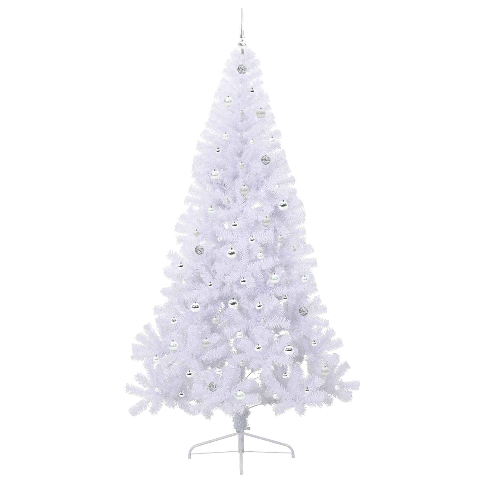 Kunstigt juletræ med 300 LED'er Hvid 240 cm PVC og Stål