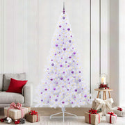 Kunstigt juletræ med 300 LED'er Hvid 240 cm PVC og Stål